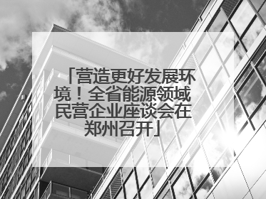 营造更好发展环境！全省能源领域民营企业座谈会在郑州召开