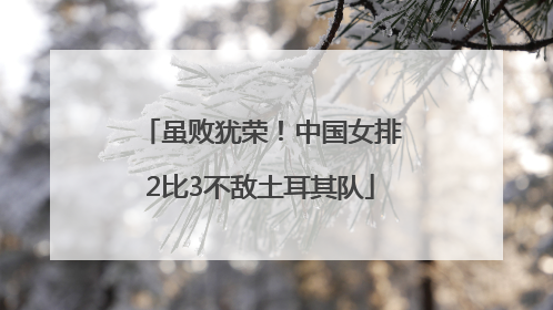虽败犹荣！中国女排2比3不敌土耳其队