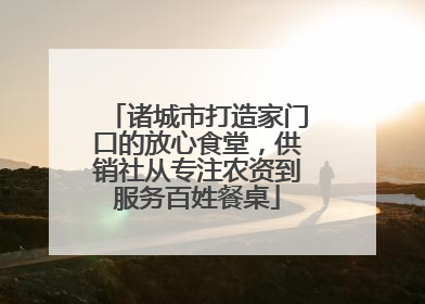 诸城市打造家门口的放心食堂，供销社从专注农资到服务百姓餐桌