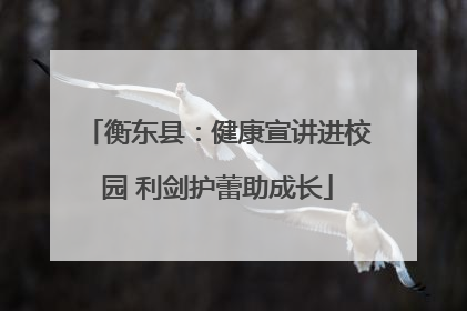 衡东县：健康宣讲进校园 利剑护蕾助成长