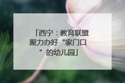 西宁：教育联盟聚力办好“家门口”的幼儿园