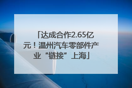 达成合作2.65亿元！温州汽车零部件产业“链接”上海