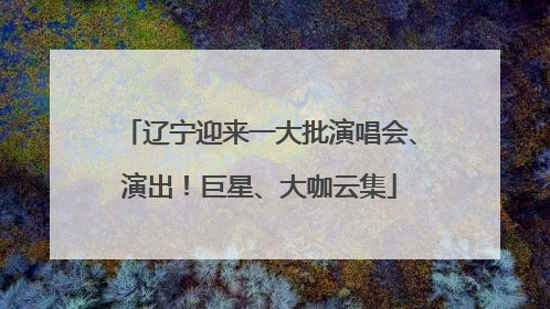 辽宁迎来一大批演唱会、演出！巨星、大咖云集