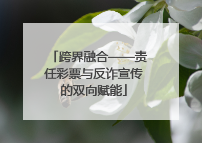跨界融合——责任彩票与反诈宣传的双向赋能