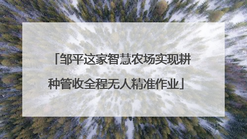 邹平这家智慧农场实现耕种管收全程无人精准作业