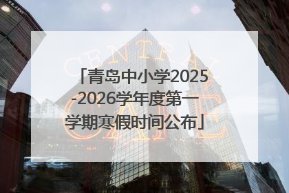 青岛中小学2025-2026学年度第一学期寒假时间公布