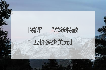 锐评｜“总统特赦”要价多少美元