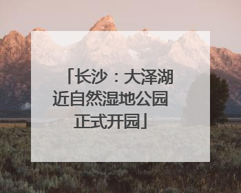长沙：大泽湖近自然湿地公园正式开园