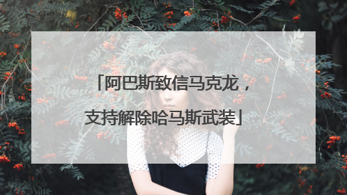 阿巴斯致信马克龙，支持解除哈马斯武装