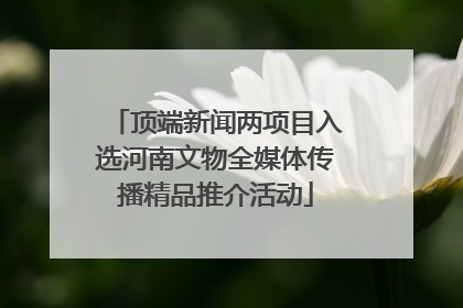 顶端新闻两项目入选河南文物全媒体传播精品推介活动