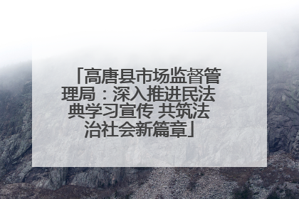 高唐县市场监督管理局：深入推进民法典学习宣传 共筑法治社会新篇章