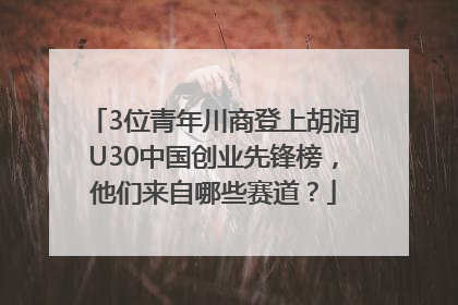 3位青年川商登上胡润U30中国创业先锋榜，他们来自哪些赛道？