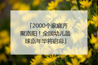 2000个家庭齐聚洛阳！全国幼儿篮球嘉年华将启幕