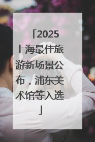2025上海最佳旅游新场景公布，浦东美术馆等入选