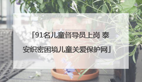 91名儿童督导员上岗 泰安织密困境儿童关爱保护网