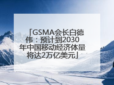GSMA会长白德伟：预计到2030年中国移动经济体量将达2万亿美元